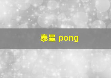 泰星 pong